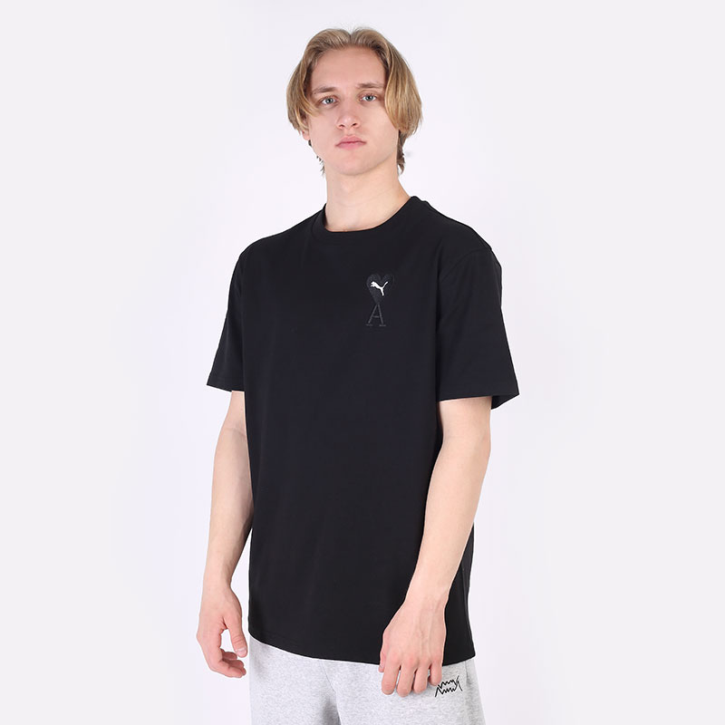 мужская черная футболка PUMA x AMI Graphic Tee 53407001 - цена, описание, фото 3
